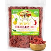 Dried Chili Pineapple Mexican Candy 8.5oz Sweet Spicy Fruit Snack | Soft chewy pineapple chunks dusted with chile. Tangy dulce mexicano enchilado. No artificial flavors. Resealable bag.