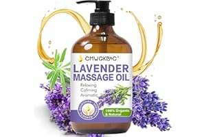CMWGKBC Lavender Oil Massage Oil for Massage Therapy, Massage Oils for Date Night, Lavender Essential Oil Carrier Oil, Gua Sha Relaxing Body Oil, Natural Lavender Oil for Skin Hair,Fragrance Oil for Women Men