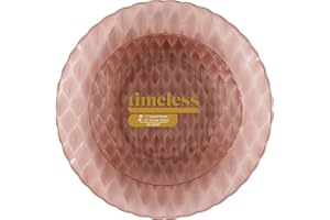 PLASTICPRO 32 Pack Plastic Dishes Set of 16-10 inch Plates and 16-7 inch Plates, Elegant Translucent Rose Color Disposable Fancy Tableware Premium Heavyweight