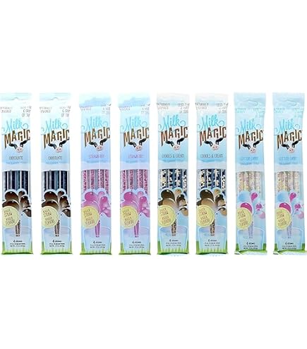 Amazon.com: Milk Magic Flavored Milk Straws, 8 Flavor Variety, 32