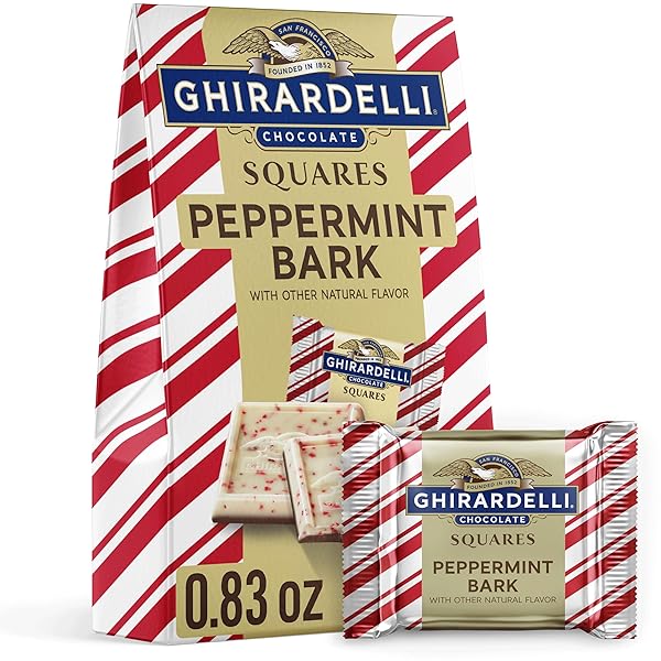 GHIRARDELLI PEPPERMINT BARK CHOCOLATE SQUARES, 0.83 OZ BAG...