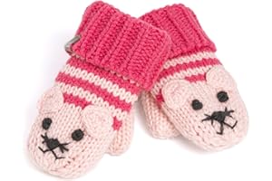 PEPPERCORN KIDS Kids Kitty Cat Stripe Knit Mittens - Soft, Fleece Lined, For Toddlers and Children of All Ages