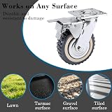 ybaymy 150mm Rubber Castor Wheels 1000kg Load 4PCS Swivel with Brakes Fixed view 5
