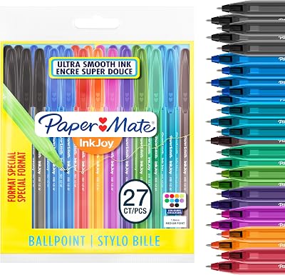 Paper Mate InkJoy 100ST Ballpoint Pens Medium Point 1.0mm Assorted 27 Count