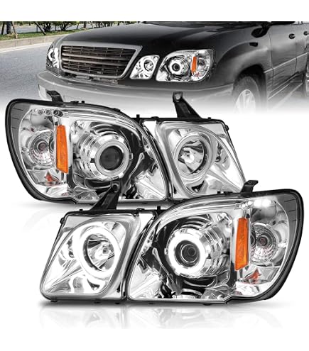 Amazon.com: AnzoUSA 111169 Chrome Clear Projector Halo Headlight