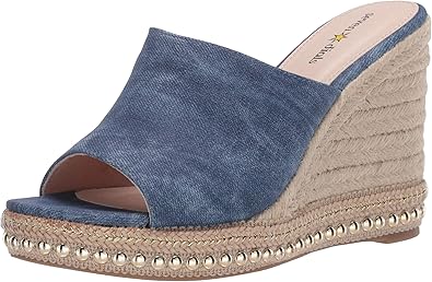 denim espadrille wedge sandals
