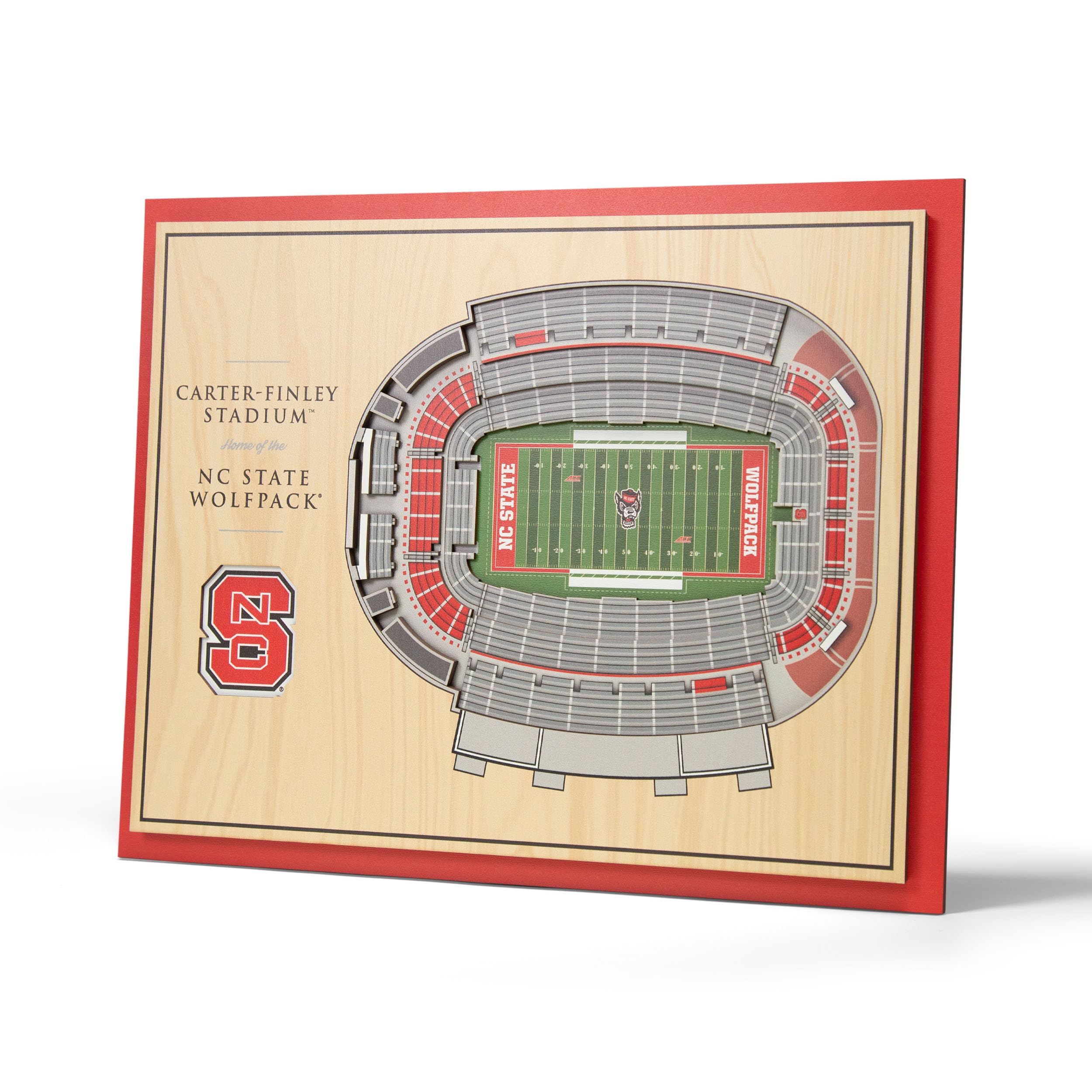 YouTheFan NCAA NC State Wolfpack 5-Layer StadiumView 3D Wall Art - Carter-Finley Stadium Image