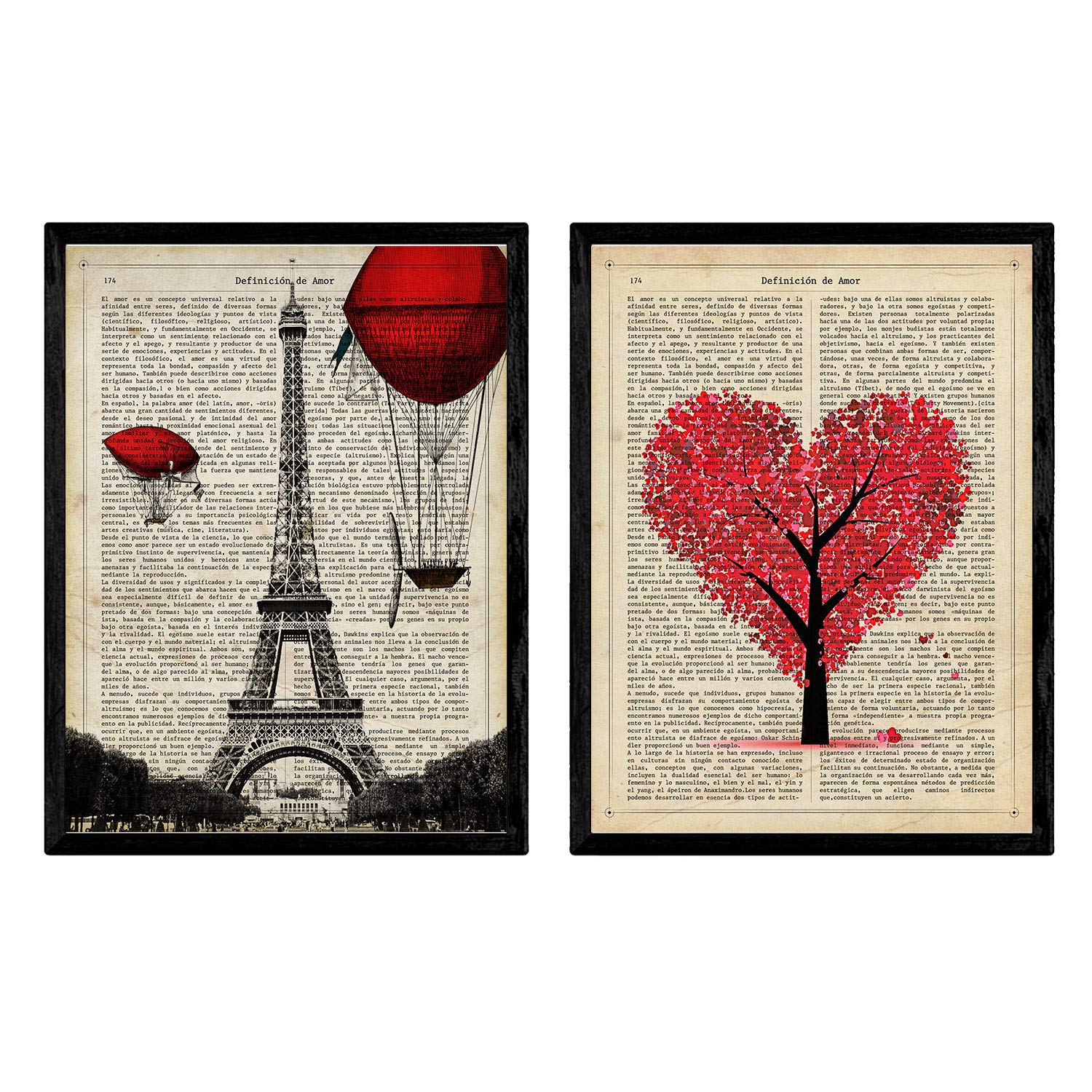 Pack of Sheet for framing Paris Je T 'aime. Posters Estilo Romantico. Home Decor. Sheets for framing Paper 250 Grams — image 1