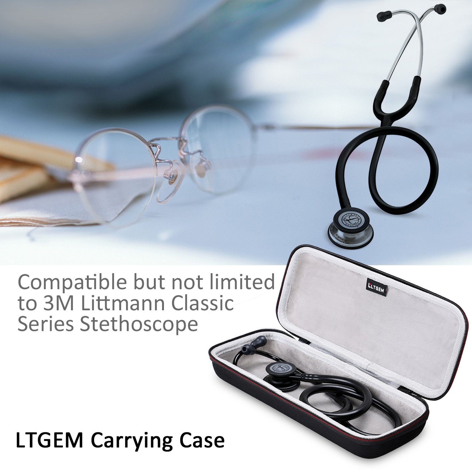 Amazon.com: Stethoscope Case - LTGEM Case for 3M Littmann Classic III Stethoscope 5803-Black: Health & Personal Care