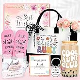 Saineron Aunt Gifts for Women Best Auntie Gift Ideas Cool Aunt Birthday Gifts for Aunts from Niece Auntie Birthday Gift Presents for Aunts Bracelet Keychain Cup Socks Tote Bag Acrylic Puzzle