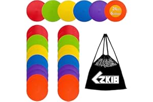 LZKIB Spot Markers 4.72/9 Inch 12/24/36 Pcs Anti-Slip Agility Floor Markers,Colorful Flat Field Gym Classroom Floor Spots Set for Indoor Outdoor Soccer Basketball Sports Speed Training and Drills