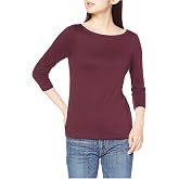 Amazon Essentials Women's Slim-Fit 3/4 Sleeve Boat Neck Tops Cotton Modal T-Shirt