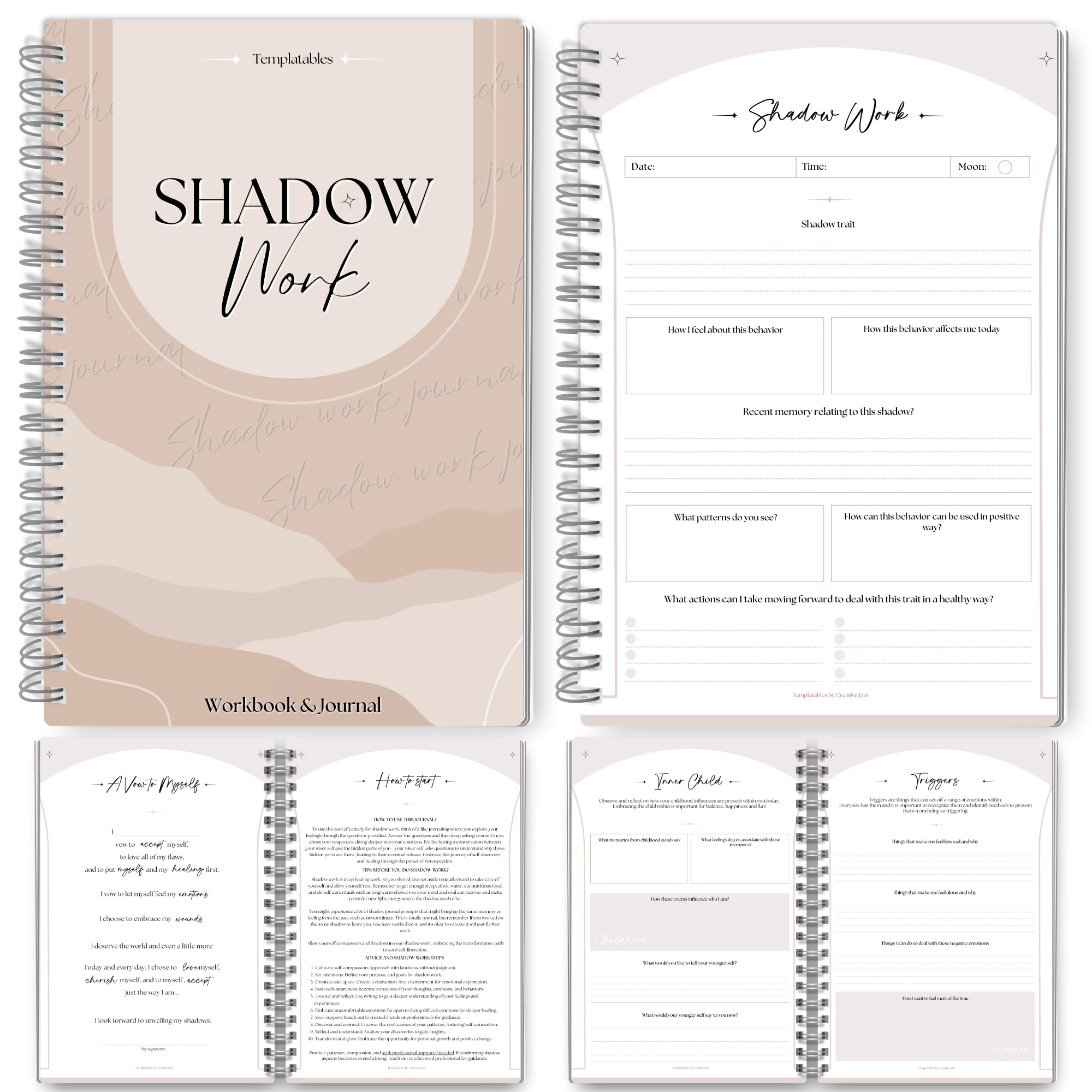 Shadow Work Journal | Discover your Shadow Self with this Guided Healing, Therapy and Mindfulness Journal | Includes Shadow Work Journal Inner Child Prompts - A5 Lux