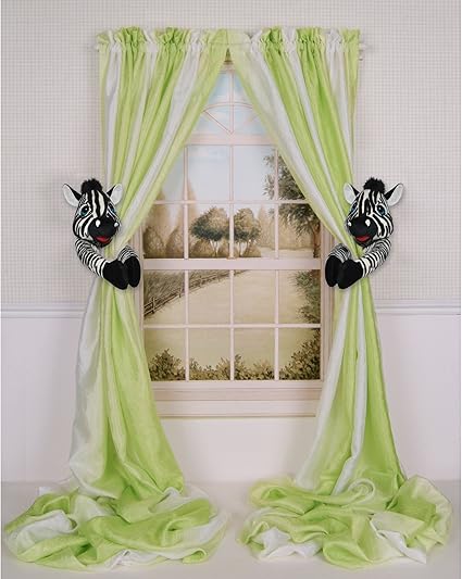 Amazon Com Set Of 2 Baby Nursery Jungle Safari Zebra Curtain