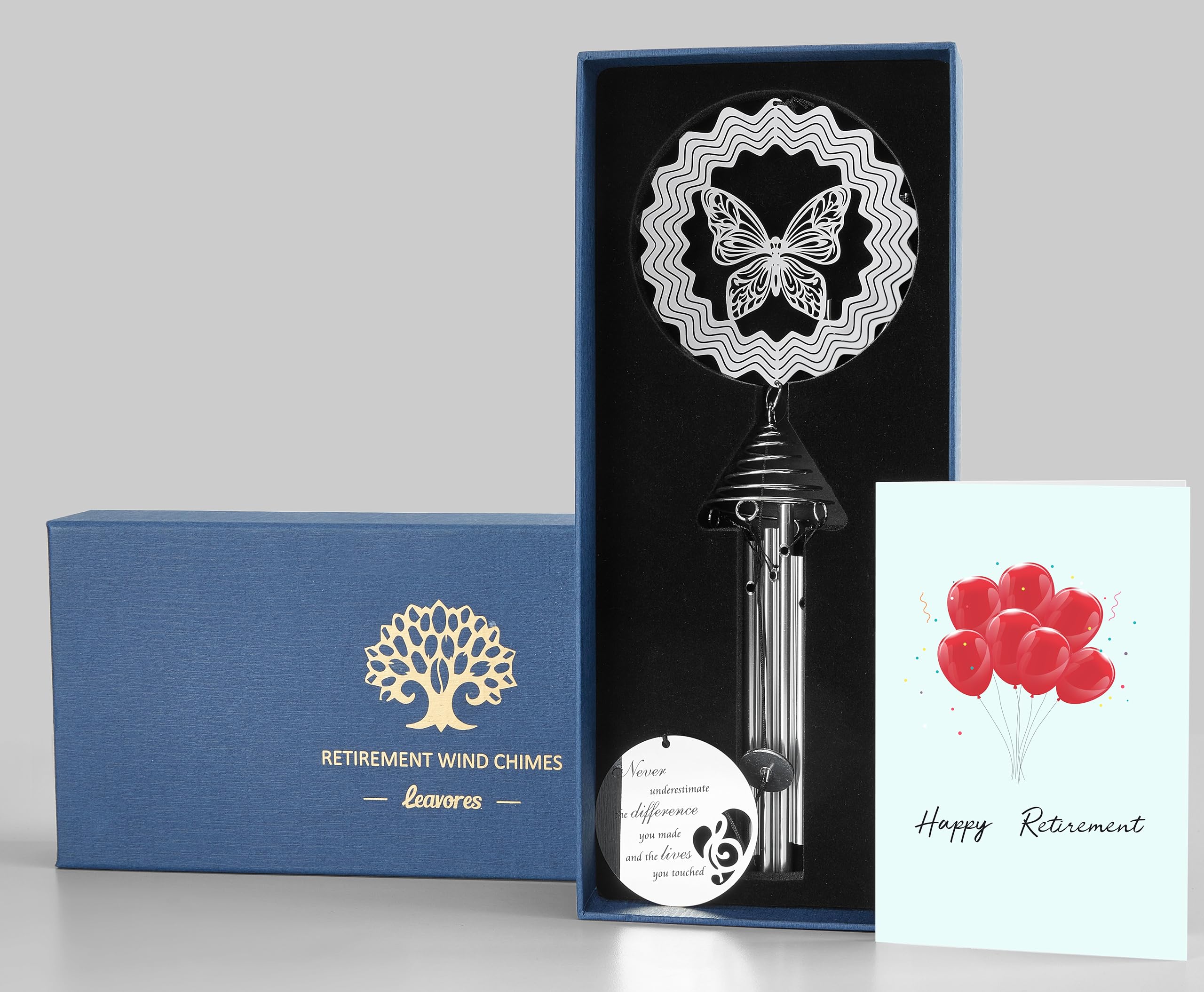 Photo 1 of Retirement Wind Chime with Butterfly Wind Spinner - Retirement Gifts for Women/Men 2025 - Happy Retirement Gifts for Coworker, Teacher, Nurse, Retired Boss