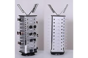 KUNGHEI Retail Display 44 Pairs Glasses Holder Stand Rotating Sunglass Display Stand Sunglasses Stand Eyewear Display Turning Commercial Eyeglass Sunglasses Rack w/Mirror, Store Countertop Eyeglasses Rack