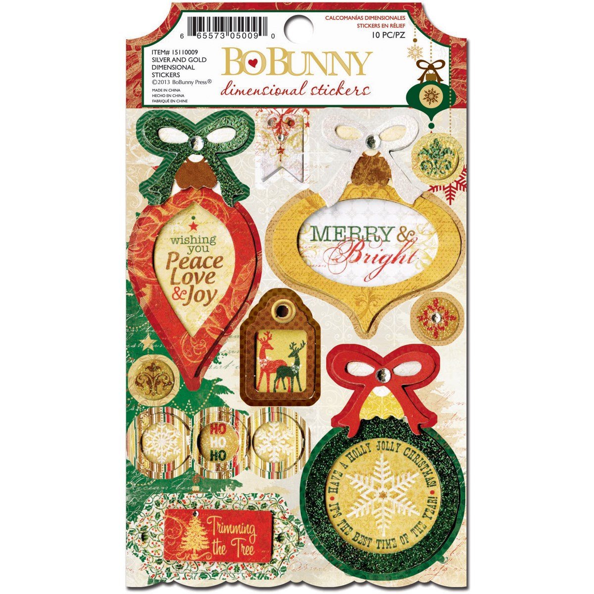BoBunny SDimnal Stickers, Silver/ Gold