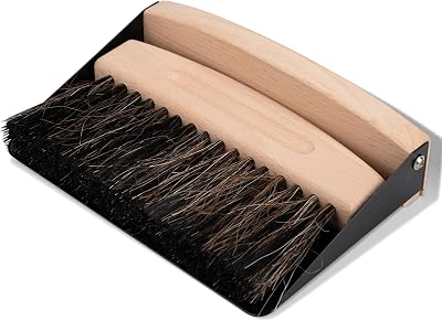 ENA Living Mini Dustpan and Brush Set Beech Wood Steel Horsehair