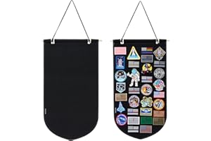 HUHYNN Patch Display, Wall-Mount Patch Holder, Hanging Patch Organizer for Hook & Loop Patch Collections(NO Accessories Included) (Black)