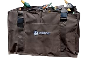 Cupped Waterfowl 12 Slot Duck Decoy Bag, Camo Hunting Bag with 12 Individual Slots for Duck Decoys and Tough Coated Mesh Ventilated Bottom, Brown