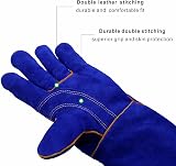 Kim Yuan 14in Leather Welding Gloves Heat Fire Resistant Gardening Oven Grill view 3