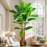 Large Fake Tropical Bananas Trees Tall Artificial Banana Tree Indoor Outdoor Realistic Floor Plant Big Faux Plants for House Home Living Room Office Front Porch Decor Outside Patio para decoracion