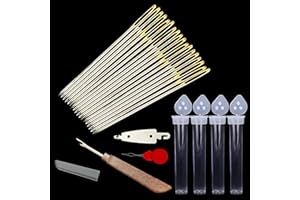JIGEGE 80pcs Cross Stitch Needles Golden Large Eye Embroidery Hand Sewing Needles with Threader Thread unpicker for Cross Stitching (Size 28)