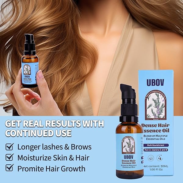 UBOV ROSEMARY OIL FOR HAIR, HAIR GROWTH OIL ORGANIC ROSEMARY ESSENTIAL OIL FOR HAIR – ORGANIC HAIR OIL FOR DRY SCALP TREATMENT AND ENHANCED VOLUME AND SHINE(1OZ,30ML)