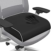 SweetSlubr Seat Cushion for Tailbone Pain Relief, Office Chair Cushion, Memory Foam Large Chair Cushion with Non-Slip Cover for Soft Support at Office Chair, Car Seat, Airplane Black/Large