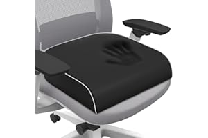 SweetSlubr Seat Cushion for Tailbone Pain Relief, Office Chair Cushion, Memory Foam Large Chair Cushion with Non-Slip Cover for Soft Support at Office Chair, Car Seat, Airplane Black/Large