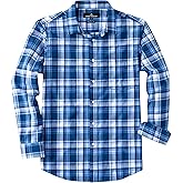J.VER Long Sleeve Shirts for Men Cotton Plaid Button Down Shirt Business Casual Work Top with Pocket