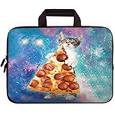 11" 11.6" 12" 12.1" 12.5 Inch Laptop Carrying Bag Case Notebook Ultrabook Bag Tablet Cover Neoprene Sleeve Briefcase Bag Compatible with Samsung Google Acer HP DELL Lenovo Asus(Cat Take Pizza)