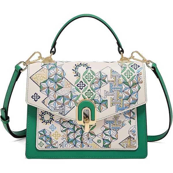 Amazon.com: FOXLOVER Leather Top Handle Bags for Women Embroidery