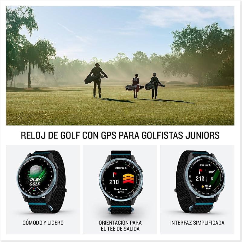 Approach J1, 43mm, Relógio de Golfe Júnior com GPS, Preto