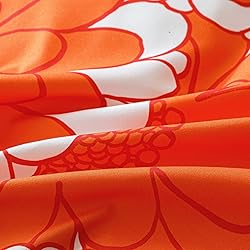 Cottonight Orange Floral Comforter Set Full