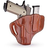 1791 GunLeather Combo 1911 Holster and Mag Pouch, Right Hand OWB Leather Gun and Mag Holster for Belts fits All 1911 Models with 4" and 5" Barrels