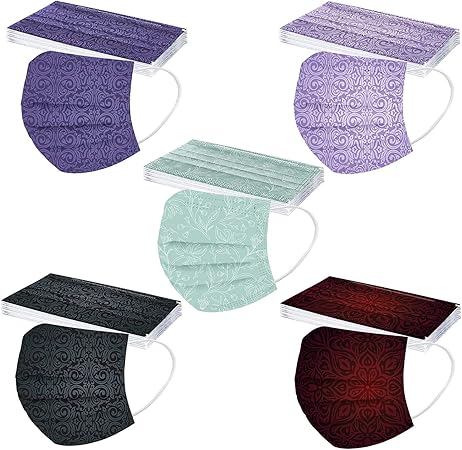 Amazon Maszone マスク 使い捨てマスク 50枚 不織布マスク レースマスク 保護マスク 大人用サイズ 扎染プリント柄 可愛いマスク 三層構造 高密度フィルター 超快適マスク 超立体マスク 風邪予防 一次性防護 通気性 マスクお洒落 男女兼用 お出かけ安心 Maszone 布 マスク
