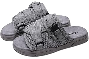 Draco DracoSlides Reflective Slides for Men and Women, Wrapped in Reflective 3M with Adjustable Straps for Wide/Narrow Feet, Sandals with Arch Support & Slip Resistant, Men & Women Footwear, Black