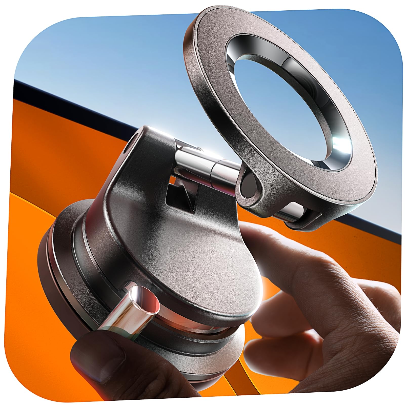 LISEN Vakuum Handyhalterung Auto Magnet - 2026 für Magsafe Autohalterung Saugnapf Handyhalterung Auto Magsafe, Magnetische Handy Halterung Auto Magnethalterung für iPhone 17 Pro Max Air 16 15 14 13 12