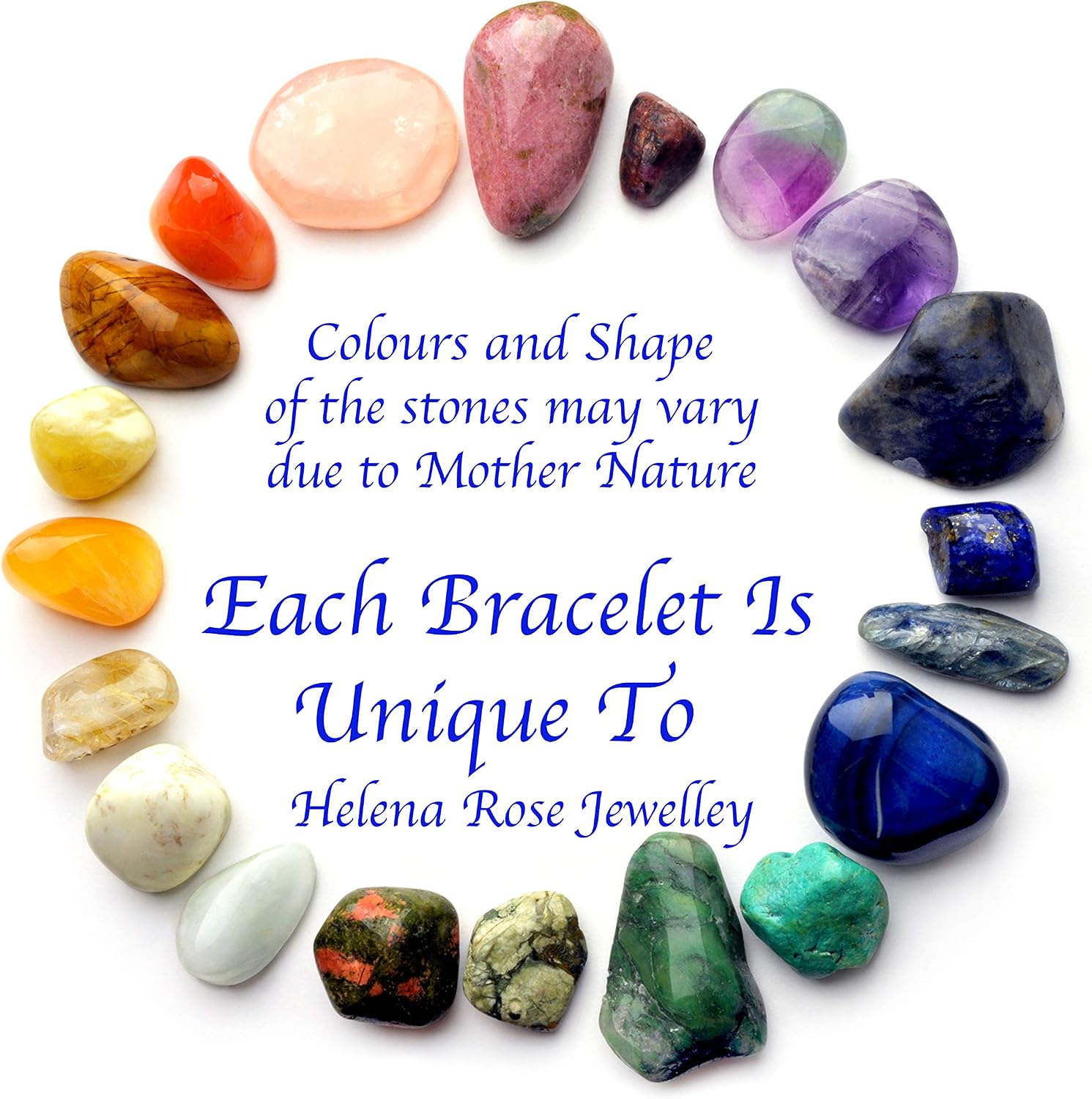 Helena Rose Ladies Magnetic Bracelet For Women, Semi-Precious Blue Red Green Gemstones - Image 4