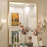 Keonjinn Brushed Gold Bathroom Mirror 30 x 36 Inch