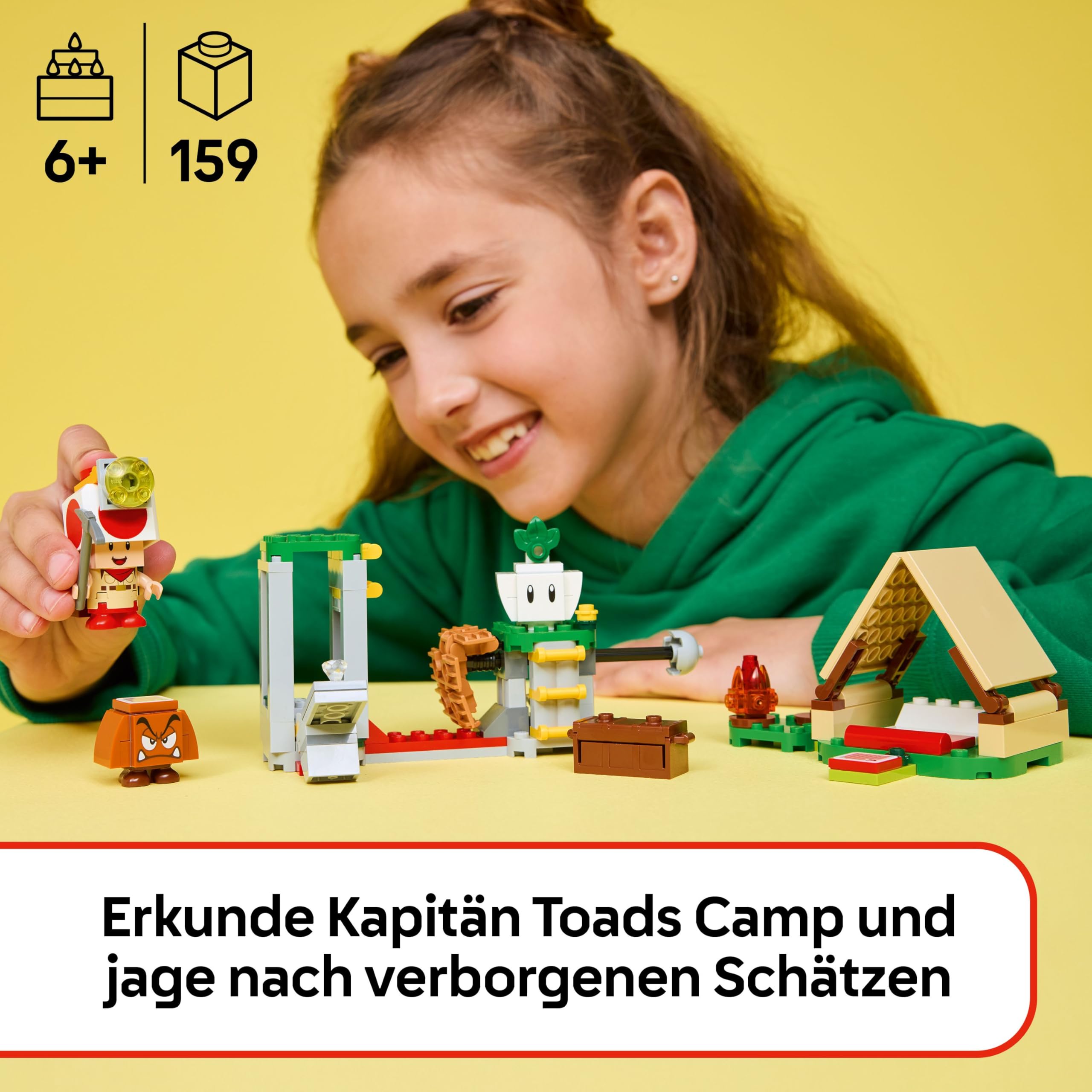 LEGO Super Mario Captain Toad-Camp- Interaktives Spielzeug mit 3 Figuren - Gumba, Zelt & einstürzender Brücke - Kinder Mitbringsel - Spielset - Gamer Geschenk für Jungen & Mädchen ab 6 Jahren - 72040 3