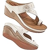 Womens Sandals Wedge 2026: All-Day Comfort Orthopedic Wedges Flip Flops Casual Walking Shoes with Adjustable for Summer Dressy