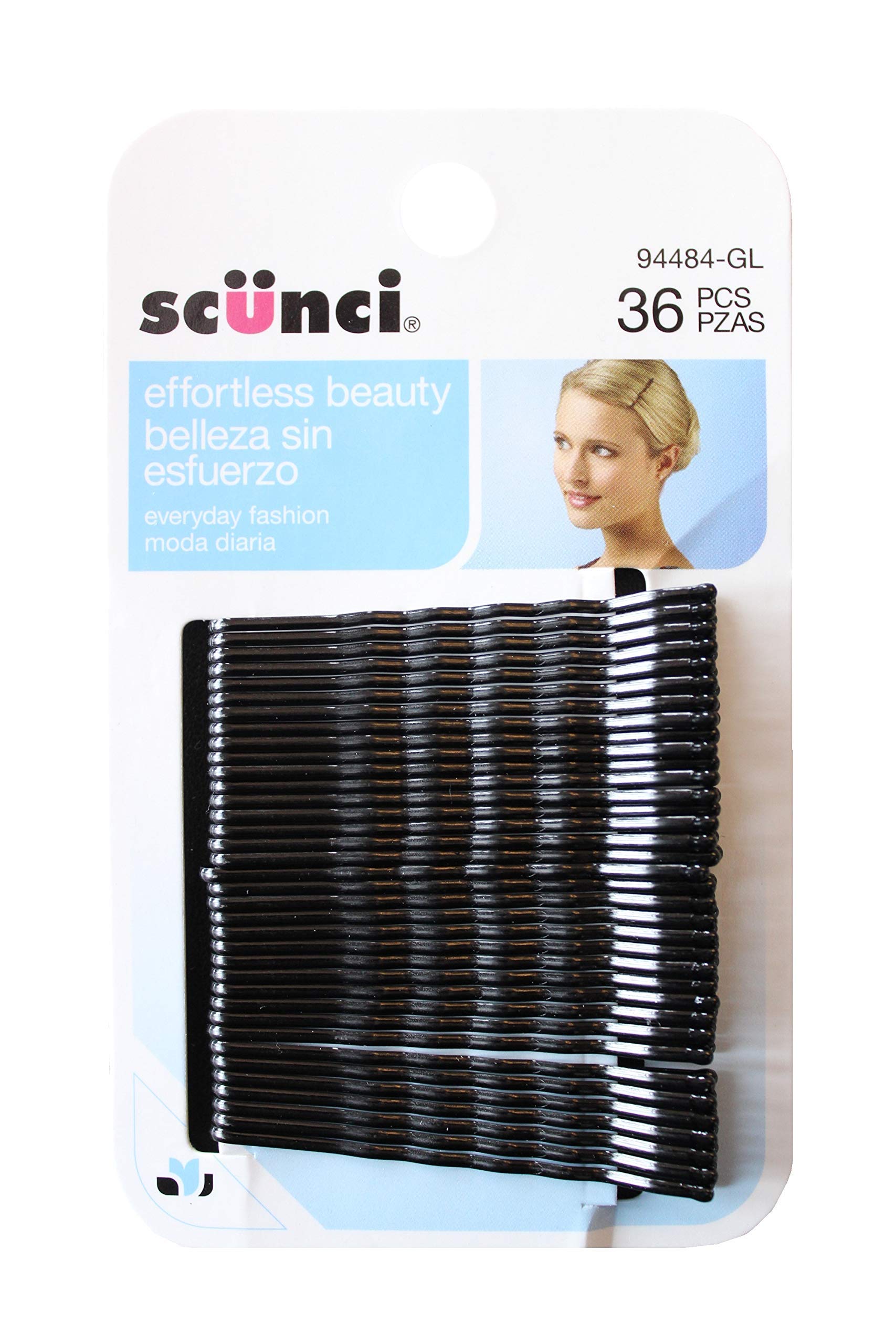 Scunci 36 Pieces No Ouch Pins Bobby Pins Hair Clips Black