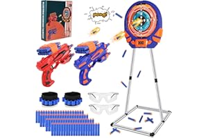 FIBEVON Shooting Target for Nerf w/Toy Guns and Foam Darts, Upgrade Digital Shooting Game with Touch Screen Practice Target, Electronic Scoring Targets for Nerf Gun for Kids Aged 5 -13 Boys, Girls
