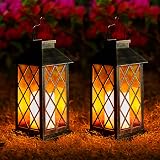 OxyLED Solar Lanterns for Outside 2 Pack IP44 Auto On Off Warm White LED view 1