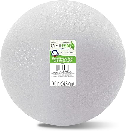 Floracraft Styrofoam 10 Inch Shrink Wrapped Solid Ball White Amazon Co Uk Kitchen Home
