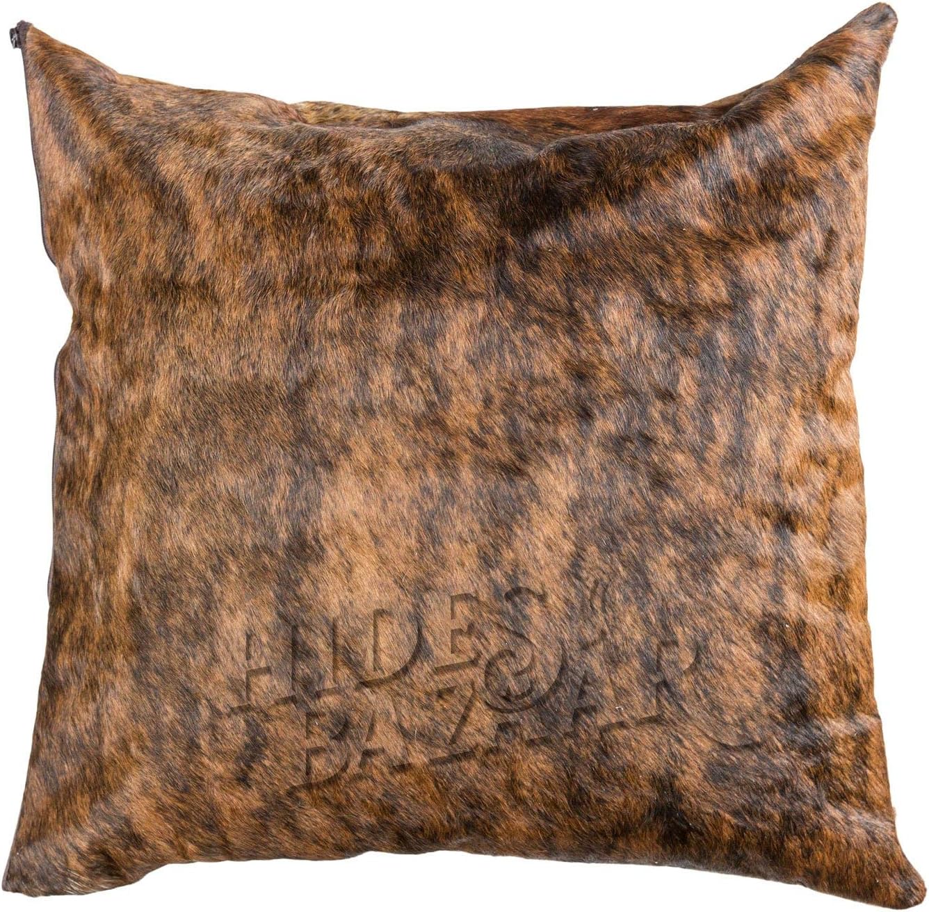 Amazon Com Hides Bazaar Genuine Cowhide Double Sided Pillow Cover Throw Pillow Case With Zipper 16x16 Brown Brindle Home Kitchen