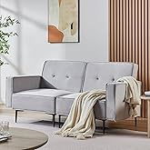 Furnify Small Loveseat for Living Room, 67" Sleeper Sofa Couch, Modern Futon with Adjustable Backrest, Comfy Two Seater Sofa 