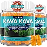 2Pack Kava Kava Gummies, Sugar Free Calm Gummies w/Rhodiola Rosea, Ashwagandha, L-Theanine, GABA, Melatonin-Free Kava Blend for Relaxation, Calm and Focus - Alternative to Kava Powder Capsules, Vegan